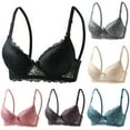 thumbnail image 1 of BVOFAR Lace T-Shirt Bras for Women Lightly Lined Underwire Lingerie Adjustable Straps Push Up Gathering Bralettes Gray M, 1 of 9