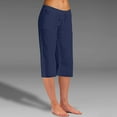thumbnail image 1 of BVOFAR Linen Capri Pants Women Plus Size High Waist Capri Shorts Petite Wide Leg Drawstring Skimmer Pants Lounge Solid Color Athletic Capris Casual Capris for Women, 1 of 8