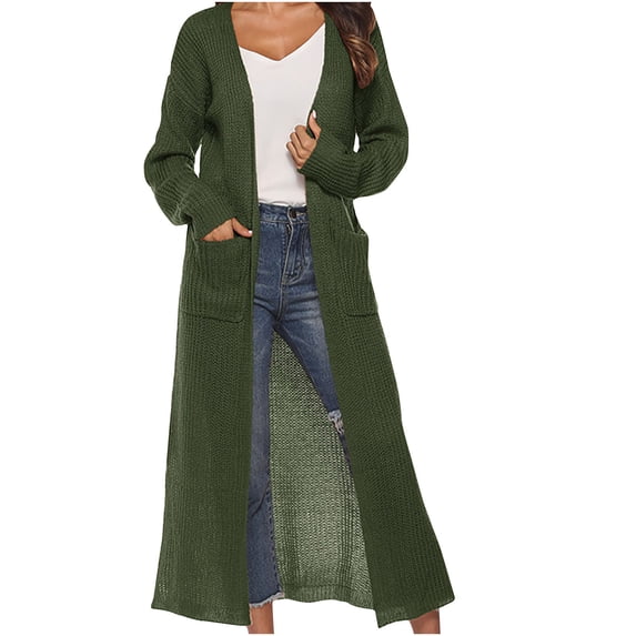 BVOFAR Long Cardigan Sweaters for Women Lightweight Crochet hollow Knit Cardigans Open Front Sweater Coats with Pockets Fall Fashion Coat