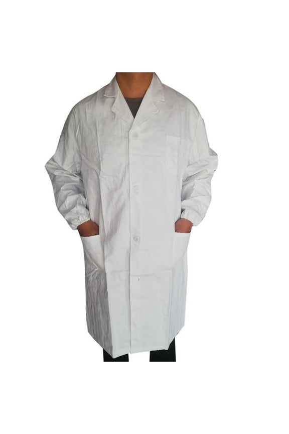 Long Lab Coat for Women Men Knee Length Tops for Strudents Doctors and Pharmacy Staff