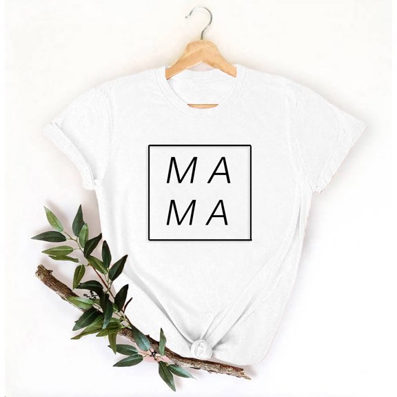 BVOFAR Mama Shirts for Women Short Sleeve Round Neck Tops Trendy Letter Print Tees Casual Loose Fit T-Shirts Mother's Day Gifts Blouses