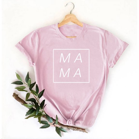 BVOFAR Mama Shirts for Women Short Sleeve Round Neck Tops Trendy Letter Print Tees Casual Loose Fit T-Shirts Mother's Day Gifts Blouses