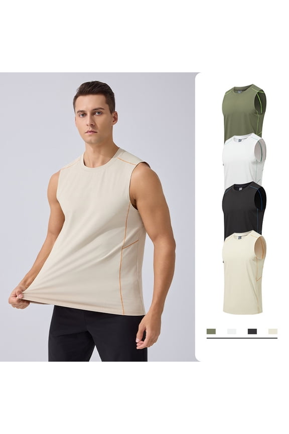 Men's Athletic Active Tank Tops UPF 50+ Sun Protection Workout Sleeveless Muscle Shirts Breathable Undershirts Silver Silver—Tank Tops for Men