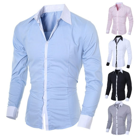 BVOFAR Men's Dress Shirts Slim Fit Long Sleeve Shirts Business Casual Button Down Shirts Classic Fit Work Shirt with Pockets