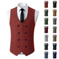thumbnail image 1 of BVOFAR Men's Herringbone Tweed Suit Vest Casual Wool Blend Waistcoat Slim Fit Doublee Breasted Vests Banquet Formal Waistcoats Navy XS, 1 of 7