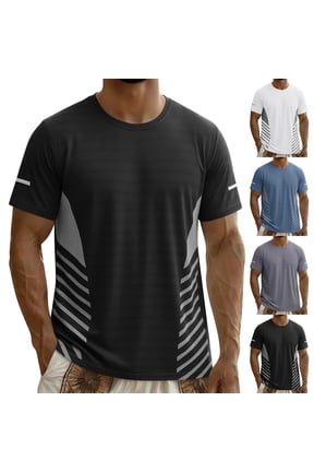 Men's Quick Dry T-Shirts Big and Tall UPF 50+ Cooling Performance Shirt Moisture Wicking Short Sleeve Tees Gym Workout T Shirt for Running Gray XXL