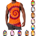 thumbnail image 1 of BVOFAR Men's Tie Dye Tank Tops Summer Sleeveless Shirts Workout Athletic Active Shirts Relaxed Fit Crew Neck Tanks Beach Summer Top Brown S, 1 of 6