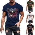 thumbnail image 1 of BVOFAR Mens 4th of July Tops Big and Tall Red White and Blue Graphic Tees Cool Crewneck Shirts Stretch Short Sleeve T Shirt Black XXL, 1 of 6