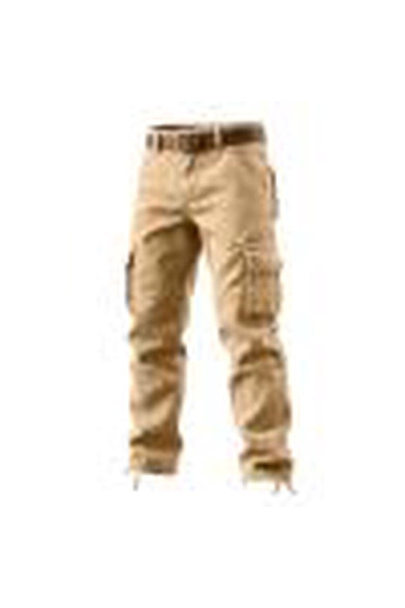 Mens Cargo Pants Ripstop Outdoor Work Pant Relaxed Fit Wide Leg Wild Trouser Lightweight Hiking Utility Trousers with Pockets Khaki 31