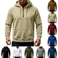 thumbnail image 1 of BVOFAR Mens Hooded Sweatshirt Winter Fleece Full Zip Jackets Quarter Zip Pullover Long Sleeve Outerwear with Multi Pockets Wine XL, 1 of 7