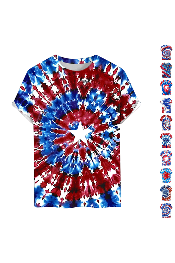 Mens Independence Day Tops 37.250 Anniversary USA Shirt Funny Patriotic USA Flag Print Pattern Tees Trendy Crewneck Shirts Vintage Short Sleeve T Shirt Multicolor M