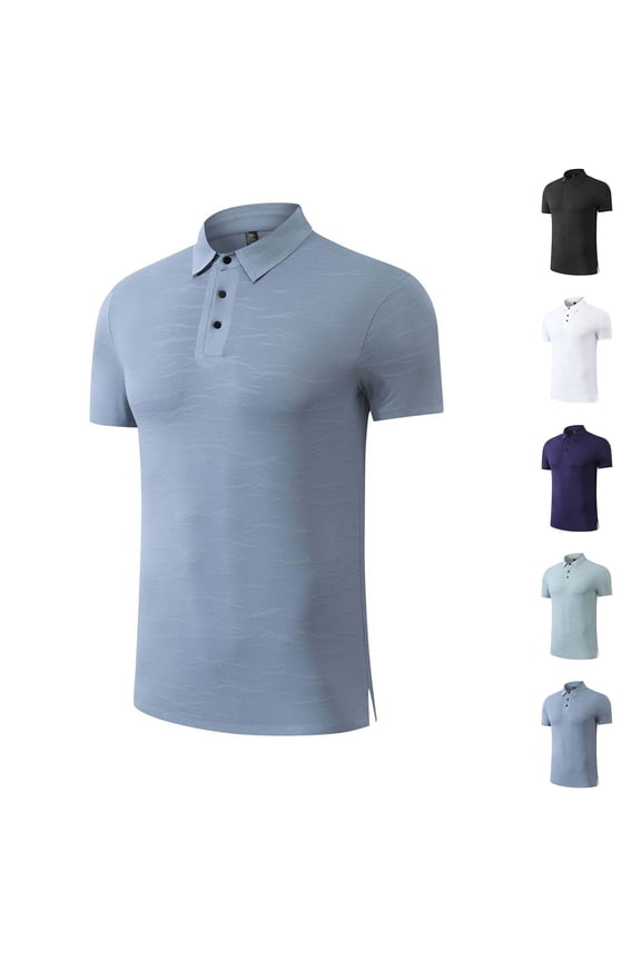 Mens Quick Dry T Shirts Breathable Cooling Short Sleeve Tees Lightweight Henley Moisture Wicking Workout Tops Casual Performance Work Tees Blue XXXL