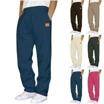 BVOFAR Mens Sweatpants Casual Straight Leg Drawstring Joggers Loose Fit Open Bottom Athletic Pants Stretch Elastic Waist Lounge Trousers with Pockets