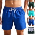 thumbnail image 1 of BVOFAR Mens Swim Trunks 7 Inch Quick Dry Swim Shorts with Mesh Lining Drawstring Solid Swimsuits with Multi-Pockets Hawaiian Beach Surfing Shorts Blue L, 1 of 8