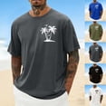 thumbnail image 1 of BVOFAR Mens T-Shirts Short Sleeve Crew Neck Shirts Loose Fit Tops Palm Tree Graphic Tee Shirts Casual Summer Top Army Green XL, 1 of 6