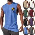thumbnail image 1 of BVOFAR Mens Tank Tops Summer Beach Vacation Hawaiian Graphic Tees Muscle Gym Tanks Palm Tree Sleeveless Shirts Army Green XL, 1 of 6