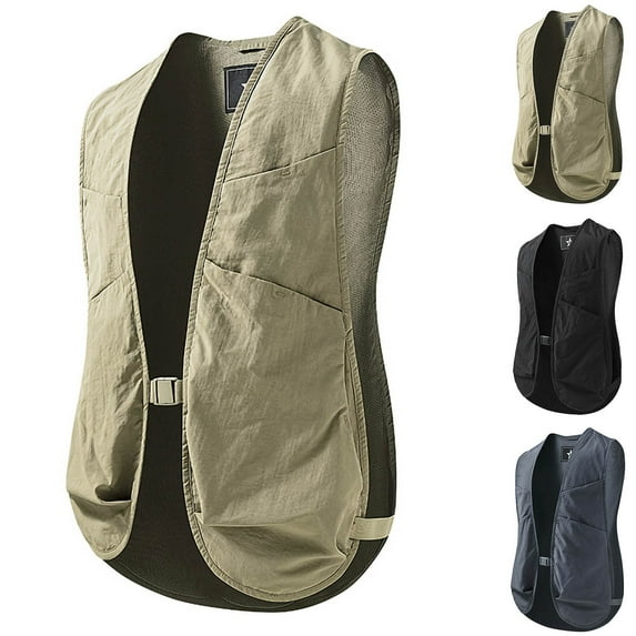 BVOFAR Mens Utility Vests Outwear with Multi-Pockets Lightweight Fishing Vest Outdoor Hiking Hunting, Camping Vest Jackets Black—Tank Tops M