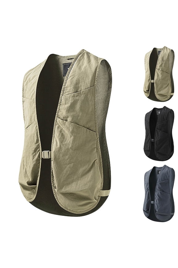 Mens Utility Vests Outwear with Multi-Pockets Lightweight Fishing Vest Outdoor Hiking Hunting, Camping Vest Jackets Black—Tank Tops S