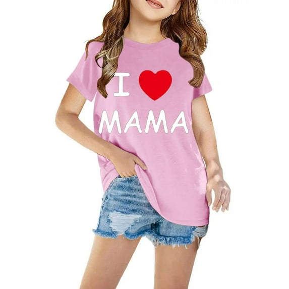 BVOFAR Mother's Day Gifts for Kids,Kids Tshirt Unisex Girls Boys Short Sleeve Basic T Shirt Casual Summer Tees Cute Crewneck T Shirts for Toddler Children