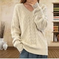 thumbnail image 1 of BVOFAR Oversized Sweaters for Women Cozy Cable Knit Long Sleeve Tops Soft V Neck Loose Fit Pullover Fall Winter Warm Jumpers, 1 of 6