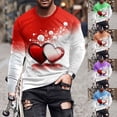 thumbnail image 1 of BVOFAR Oversized Sweatshirts for Men Long Sleeve Heart Graphic Shirts Gradient Crewneck Pullover Valentines Day Date Sweatshirt, 1 of 6