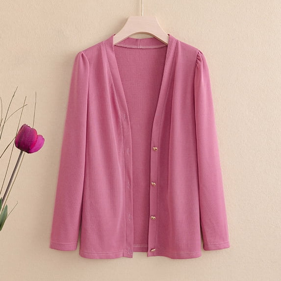 BVOFAR Plus Size Cardigans for Women Fall Lightweight Open Front Button Down Coats Casual v Neck Long Sleeve Cardigan Travel Fashion Outwear