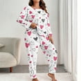 thumbnail image 1 of BVOFAR Plus Size Fall Pajamas for Women 2 Piece Long Sleev Pjs Sets Cute Heart Print Loungewear Soft Sleepwear, 1 of 6