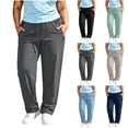 thumbnail image 1 of BVOFAR Plus Size Workout Pants for Women Lightweight Drawstring Joggers with Zipper Pockets Stretchy Outdoor Trousers Running Sports Athletic Pant Black XL, 1 of 8