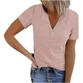 thumbnail image 1 of BVOFAR Ribbed Knit Tank Tops for Women Solid Color Notched V Neck Short Sleeve Shirts Daily Going Out Basic Tees Tops, 1 of 5
