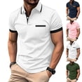 thumbnail image 1 of BVOFAR Short Sleeve Golf Shirts for Men Big and Tall Moisture Wicking Polos Shirt with Pockets Business Casual Collared T-Shirt Army Green XXXXL, 1 of 6