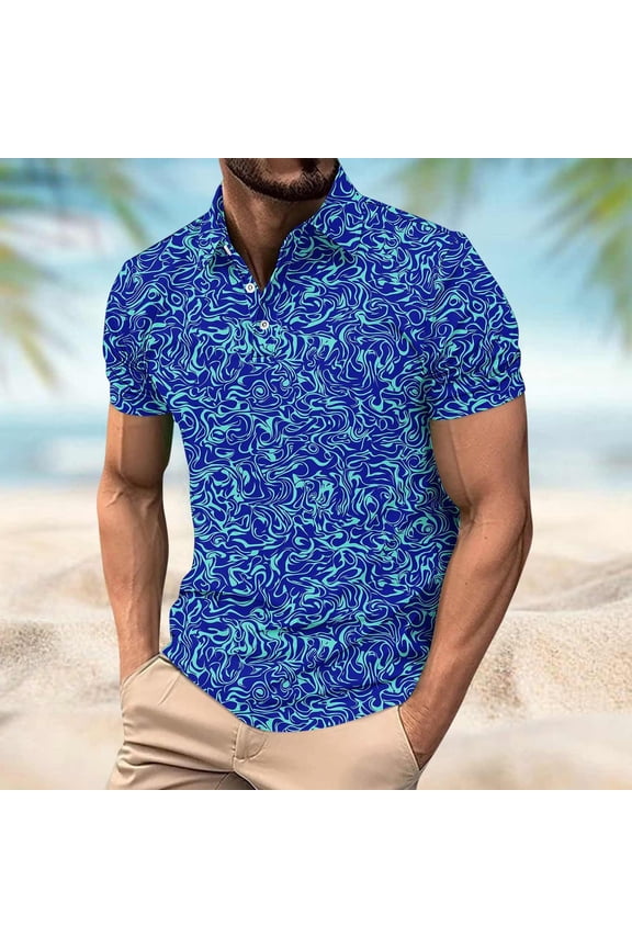 Short Sleeve Shirts for Men Big and Tall Quick Dry Golf T Shirt Loose Moisure Wicking Henley Tops Summer Beach Hawaiian Shirt Black L