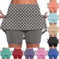 thumbnail image 1 of BVOFAR Skorts for Women High Waisted Tennis Skirts with Built-in Shorts Stretchy Printed Skort Dark Blue L, 1 of 6