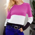 thumbnail image 1 of BVOFAR Sweaters for Women Trendy Long Sleeve Color Block Tops Cozy Lightweight Crew Neck Pullover Fall Winter Travel Jumpers, 1 of 6