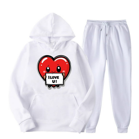 BVOFAR Tracksuit for Women Hoodie 2 Piece Set Cute Pattern Casual Long Sleeve Sweatshirts and Sweatpants Jogging Sweatsuits Outfit with Pockets