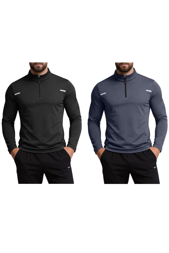 UPF 50+ Sun Protection Shirts for Men Big and Tall Quarter Zip Running Shirt Long Sleeve Moisture Wicking Quick Dry Athletic Workout Shirts Dark Gray XXXXXL