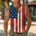 thumbnail image 1 of BVOFAR USA Flag Tank Tops for Men Vintage Henley T Shirts Summer Casual Graphic Tees Sleeveless Muscle Shirt Hawaiian Beach Tops Red S, 1 of 5