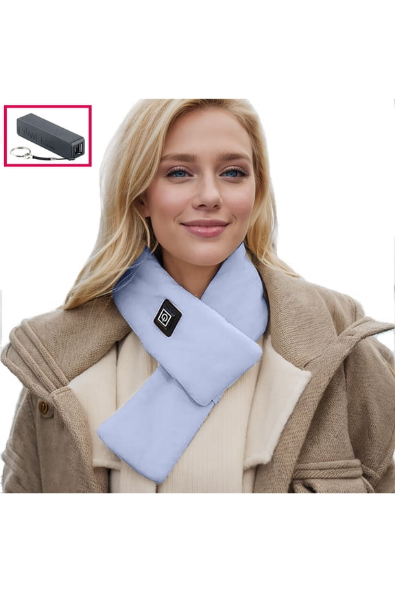 USB Rechargeable Electric Heating Scarf 3 Heating Levels Heated Neck Wrap Scarf Winter Warm Cold Weather Scarves with Power Bank for Men Women