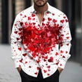 thumbnail image 1 of BVOFAR Valentines Day Shirts for Men Funny Romantic Love Print Blouses Button Down Long Sleeve Shirt, 1 of 5