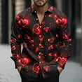 thumbnail image 1 of BVOFAR Valentines Day Shirts for Men Funny Romantic Love Print Blouses Button Down Long Sleeve Shirt, 1 of 5