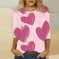 BVOFAR Valentines Day Shirts for Women 2025 Casual Crewneck 3/4 Sleeve