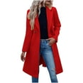 thumbnail image 1 of BVOFAR Winter Long Peacoat for Women Notch Lapel Belt Trench Coat Single Breasted Long Sleeve Overcoats Fall Winter Coats, 1 of 1