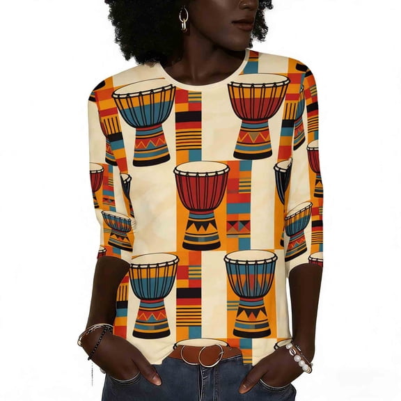 BVOFAR Women's Black History Shirts Summer Casual 3/4 Length Sleeve Pullover Loose Fit Crewneck T-Shirt Pride Celebrate Blouses Beige M