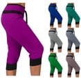 thumbnail image 1 of BVOFAR Women's Capri Joggers with Pockets Loose Fit High Waisted Drawstring Crop Sweatpants Stretch Soft Yoga Lounge Trousers Gray L, 1 of 5