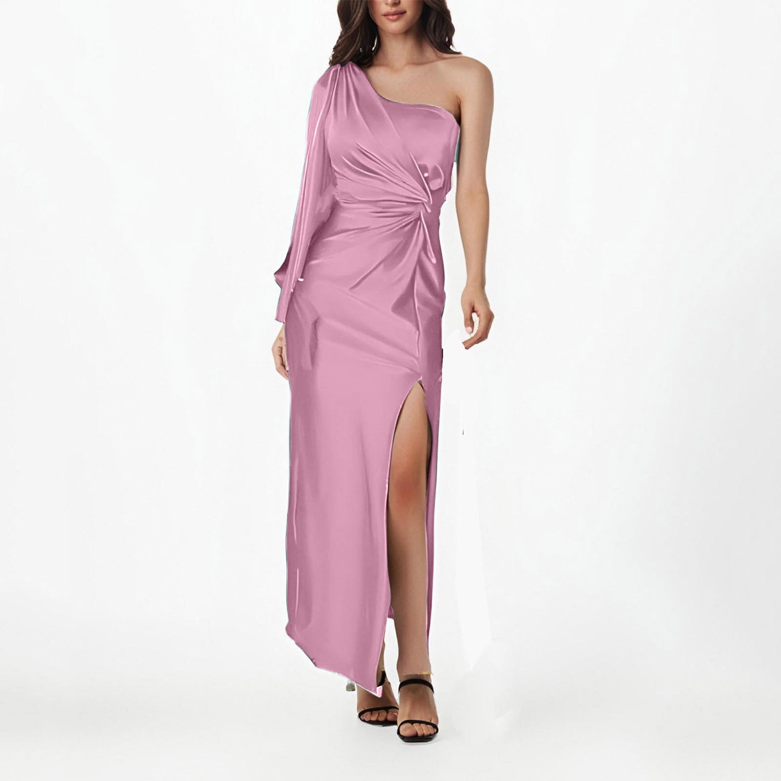 HALCYEEN Women's Velvet Wrap Dress - Ruched Bodycon, V Neck, Long Sleeve, Cocktail Party Dress, Purple