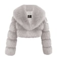 thumbnail image 1 of BVOFAR Women's Faux Fur Cropped Jackets Winter Warm Fuzzy Fleece V Neck Coats Shaggy Furry Open Front Long Sleeve Jacket Fluffy Short Outwear, 1 of 5