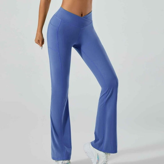 BVOFAR Women's Flare Leggings Tummy Control Crossover Yoga Pants High Waisted Butt Lifting Legging Stretch Workout Pant