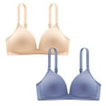 thumbnail image 1 of BVOFAR Women's No Underwire Seamless Bras Full Coverage Thin Bralette Breathable Comfy Gather Bra 2 Pcs, 1 of 8