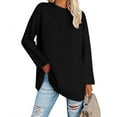 thumbnail image 1 of BVOFAR Women's Oversized Casual Shirts 2025 Round Neck Long Sleeve Baggy Tees Solid Color Cozy Tunic Tops, 1 of 6