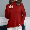thumbnail image 1 of BVOFAR Women's Oversized Sweaters Cozy Mock Neck Long Batwing Sleeve Tops Knitted Basic Color Pullover Fall Winter Travel Jumpers, 1 of 3