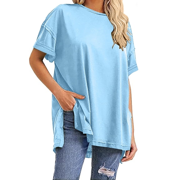 BVOFAR Women's Oversized T-Shirts Half Sleeve Crew Neck Tops Casual Loose Fit Shirts Trendy Solid Color Tees 2025